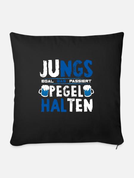Jungs Pegel halten - Sofakissenbezug 45 x 45 cm - Schwarz