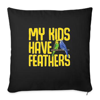 Budgerigar Parakeet Bird Pet Gift - Sofa pillowcase 17,3'' x 17,3'' (45 x 45 cm) - black - Front