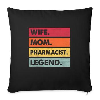 Apotheke Eingetragener Apotheker Medizin Medikamen - Sofakissenbezug 45 x 45 cm - Schwarz - Vorne