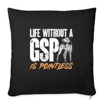 German Shorthair GSP Dog - Sofa pillowcase 17,3'' x 17,3'' (45 x 45 cm) - black - Front