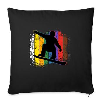Snowboarding - Sofa pillowcase 17,3'' x 17,3'' (45 x 45 cm) - black - Front