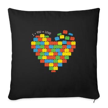 i + you = love - Sofakissenbezug 45 x 45 cm - Schwarz - Vorne