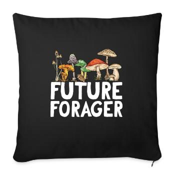 Cueillette de champignons Cueillette de champignons Cueillette de champignons - Housse de coussin décorative 45 x 45 cm - noir - Devant