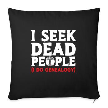 Genealogy Genealogy Genealogist - Sofa pillowcase 17,3'' x 17,3'' (45 x 45 cm) - black - Front