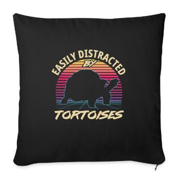 Retro 80s Style Vintage Tortoise Turtle - Sofa pillowcase 17,3'' x 17,3'' (45 x 45 cm) - black - Front