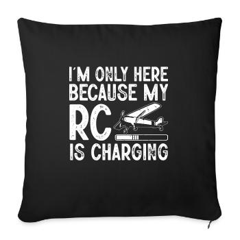 Remote Controlled Airplane Model Airplane - Sofa pillowcase 17,3'' x 17,3'' (45 x 45 cm) - black - Front