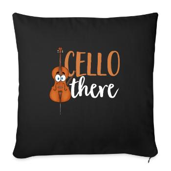 Violoncelliste Violoncelliste Musicien Violoncelle - Housse de coussin décorative 45 x 45 cm - noir - Devant