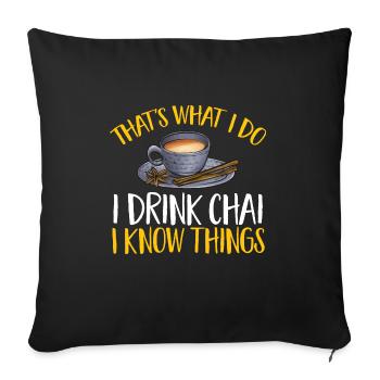 Chai Tee Masala Chai - Sofakissenbezug 45 x 45 cm - Schwarz - Vorne