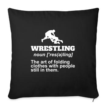 Définition de la lutte Pro Wrestler Fan Wrestling - Housse de coussin décorative 45 x 45 cm - noir - Devant