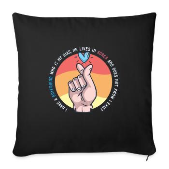 Fan d’idoles Kpop J’ai un petit ami K Amant de drame I - Housse de coussin décorative 45 x 45 cm - noir - Devant