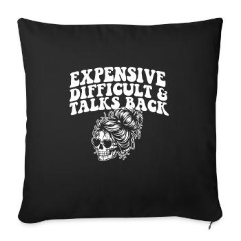 Expensive Difficult And Talks Back Skeleton Messy - Sofakissenbezug 45 x 45 cm - Schwarz - Vorne