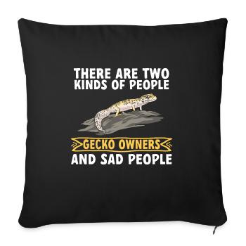 Leopard Gecko Reptile Pet Gecko - Sofa pillowcase 17,3'' x 17,3'' (45 x 45 cm) - black - Front