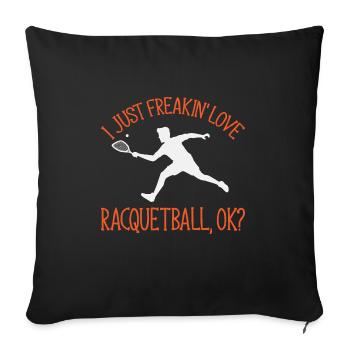 Joueur de racquetball Racquetball - Housse de coussin décorative 45 x 45 cm - noir - Devant