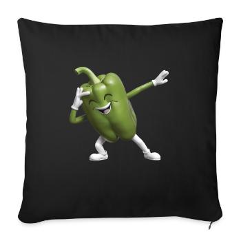 Paprika Geschenk - Sofakissenbezug 45 x 45 cm - Schwarz - Vorne