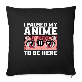 Anime Cosplay Kawaii Japon Anime - Housse de coussin décorative 45 x 45 cm - noir - Devant