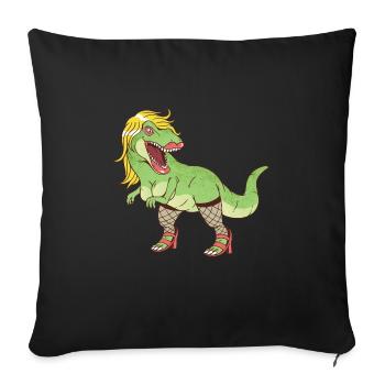 Transsexual sex change tranny T-Rex - Sofa pillowcase 17,3'' x 17,3'' (45 x 45 cm) - black - Front