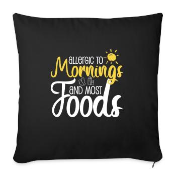 Have Food Allergies Please Aks Before Feeding - Sofa pillowcase 17,3'' x 17,3'' (45 x 45 cm) - black - Front