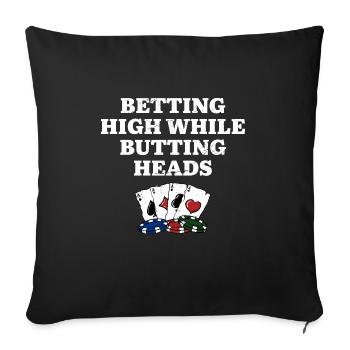 Parier haut tout en Butting Heads Poker Casino - Housse de coussin décorative 45 x 45 cm - noir - Devant