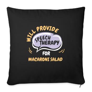 Fournir une orthophonie pour la salade de macaronis drôle - Housse de coussin décorative 45 x 45 cm - noir - Devant