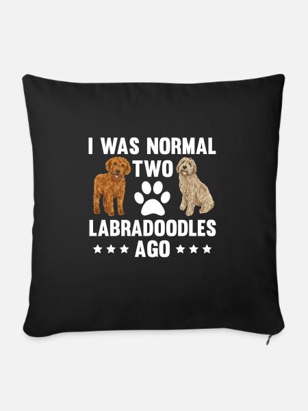 Labradoodle Hund - Sofakissenbezug 45 x 45 cm - Schwarz