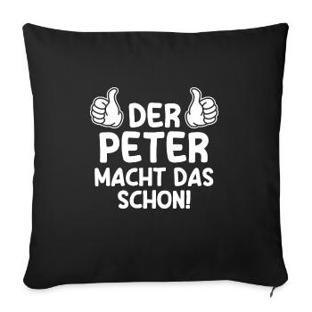 Peter - Sofakissenbezug 45 x 45 cm - Schwarz - Vorne