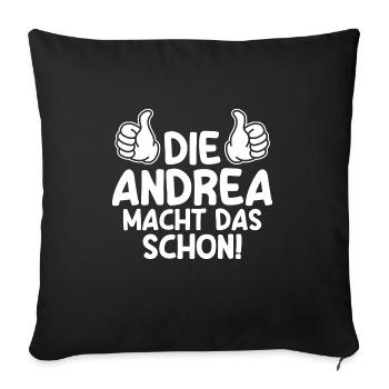 Andrea - Sofakissenbezug 45 x 45 cm - Schwarz - Vorne