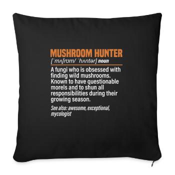 Cueillette de champignons Cueillette de champignons Cueillette de champignons - Housse de coussin décorative 45 x 45 cm - noir - Devant