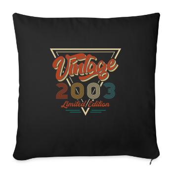Vintage 2003 20th Birthday Vintage Retro Limited - Sofa pillowcase 17,3'' x 17,3'' (45 x 45 cm) - black - Front