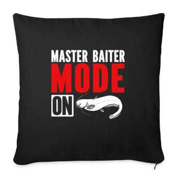 Pêche au poisson-chat Pêcheurs à la ligne - Housse de coussin décorative 45 x 45 cm - noir - Devant