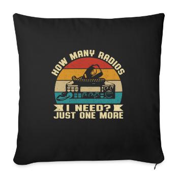 Retro Frequency Antenna How Many Ham Radios I Need - Sofakissenbezug 45 x 45 cm - Schwarz - Vorne
