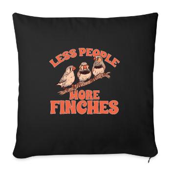 Zebra Finches Bird Zebra Finch - Sofa pillowcase 17,3'' x 17,3'' (45 x 45 cm) - black - Front