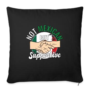 Pas mexicain mais un voyageur de campagne solidaire - Housse de coussin décorative 45 x 45 cm - noir - Devant