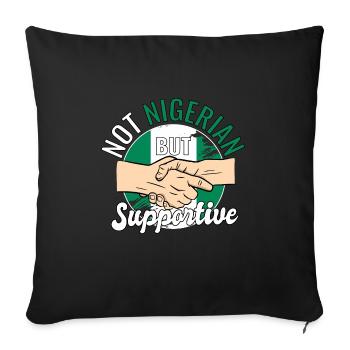 Pas nigérian mais un voyageur de campagne solidaire - Housse de coussin décorative 45 x 45 cm - noir - Devant