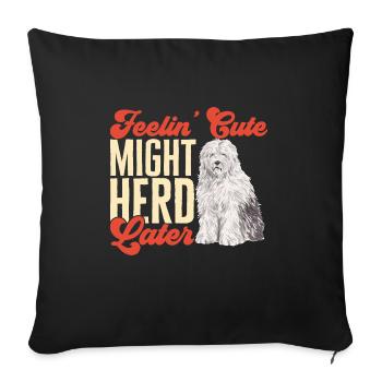 Old English Sheepdog Sheepie Bobtail - Sofa pillowcase 17,3'' x 17,3'' (45 x 45 cm) - black - Front