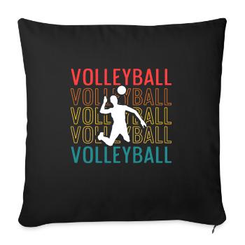 Retro Volleyball Men Spiker Vintage - Sofa pillowcase 17,3'' x 17,3'' (45 x 45 cm) - black - Front