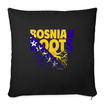 Bosnie-Herzégovine Drapeau Bosnie - Housse de coussin décorative 45 x 45 cm - noir - Devant