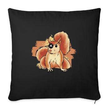Squirrel Pirate Cute Kids Rodent Forest Animal - Sofakissenbezug 45 x 45 cm - Schwarz - Vorne