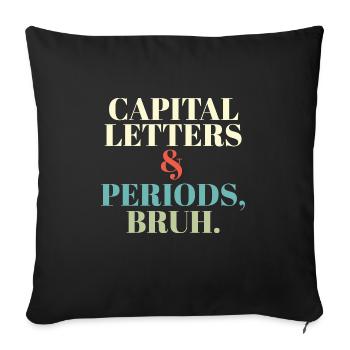 ELA Professeur Lettres et Périodes Bruh Grammaire - Housse de coussin décorative 45 x 45 cm - noir - Devant
