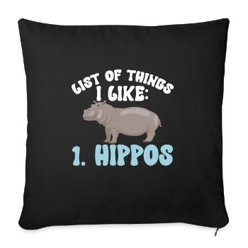 Hippopotame Hippopotame - Housse de coussin décorative 45 x 45 cm - noir - Devant