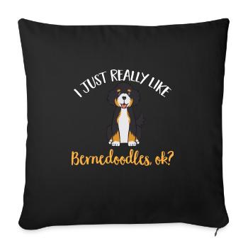Bernedoodle Hund - Sofakissenbezug 45 x 45 cm - Schwarz - Vorne