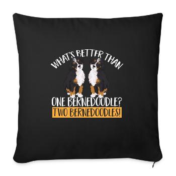 Bernedoodle Hund - Sofakissenbezug 45 x 45 cm - Schwarz - Vorne
