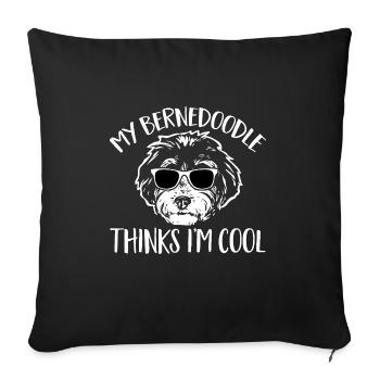 Bernedoodle Dog - Sofa pillowcase 17,3'' x 17,3'' (45 x 45 cm) - black - Front
