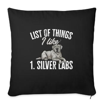 Silver Labrador Retriever Silver Lab - Housse de coussin décorative 45 x 45 cm - noir - Devant