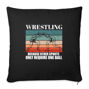 Wrestling Team Athlete Pro Youth Wrestler Funny - Sofa pillowcase 17,3'' x 17,3'' (45 x 45 cm) - black - Front