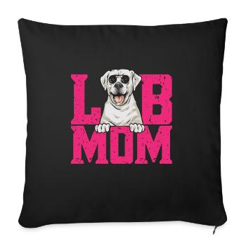 Labrador Retriever blanc Labrador Labrador blanc - Housse de coussin décorative 45 x 45 cm - noir - Devant