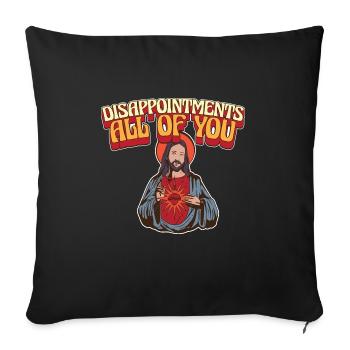 Déceptions à tous drôle Jesus Facepalm - Housse de coussin décorative 45 x 45 cm - noir - Devant
