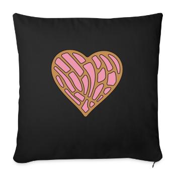 Concha Hispanique Mexicain Pan Dulce - Housse de coussin décorative 45 x 45 cm - noir - Devant