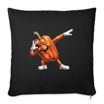 Paprika Geschenk - Sofakissenbezug 45 x 45 cm - Schwarz - Vorne