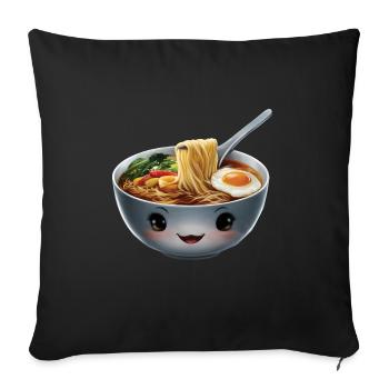 Glücklich Ramen - Sofakissenbezug 45 x 45 cm - Schwarz - Vorne