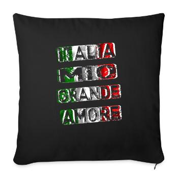 Italy my great love Italia grande amore - Sofa pillowcase 17,3'' x 17,3'' (45 x 45 cm) - black - Front